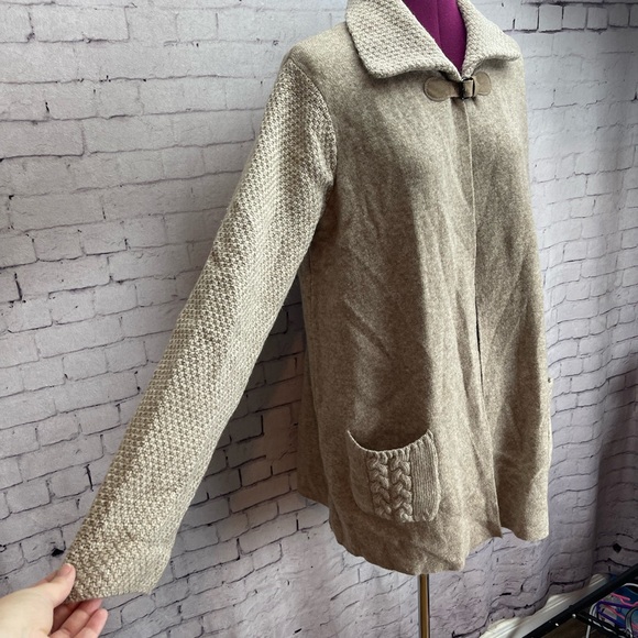 A ida wool blend cardigan light tan size XL - Picture 2 of 6